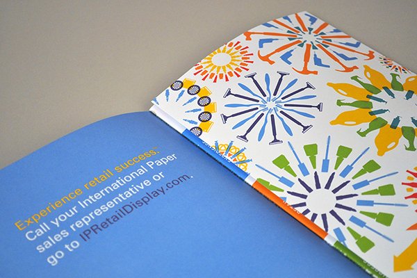 Brightly colored product kaleidoscopes speak to customers in the various retail markets served by IP Display.