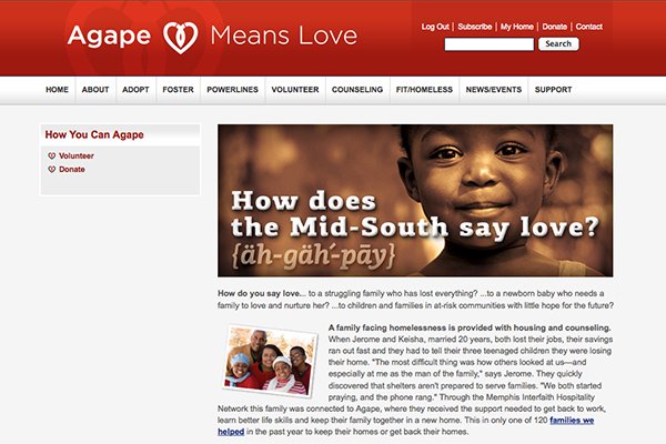 Agape Landing Page