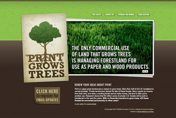 Print Grows Trees educational website