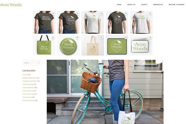 Various branded apparel and other merchandise is another means of fostering neighborhood pride. Built on a third-party print-on-demand resource, every purchase nets the Neighborhood Association a small profit as well.