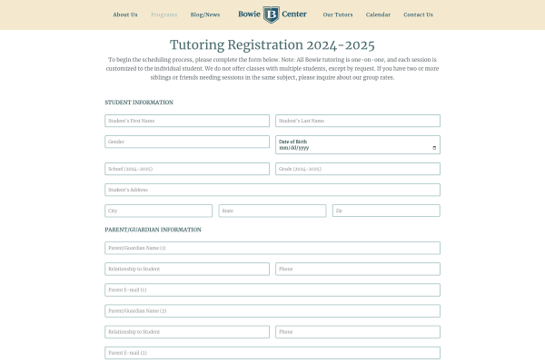 Reimagining an antiquated PDF file as an interactive online form, Bowie registration is now a breeze, and registrations began pouring in almost immediately after the site launch was announced.