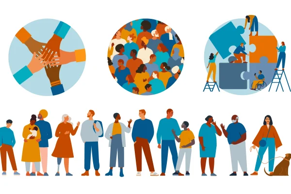 With people as the ultimate focus of Mission360 Strategies' consulting services, illustrations are used throughout the site emphasizing diversity of age, gender, ethnicity and abilities.