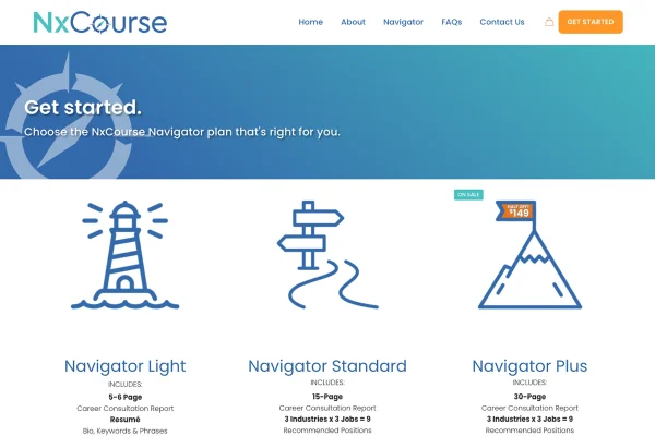 Users can browse and purchase the Career Consultation product that's right for them, starting with side-by-side comparisons of the products' features and diving in to more in-depth product descriptions.