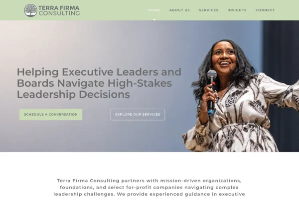 Terra Firma Website Homepage