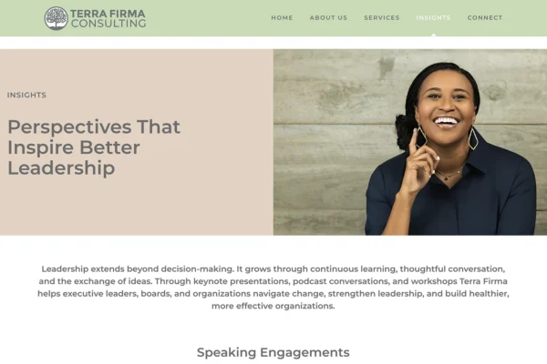 Creates a central hub for thought leadership, showcasing articles, podcasts, speaking engagements, and other resources that extend the firm's expertise beyond client engagements.
